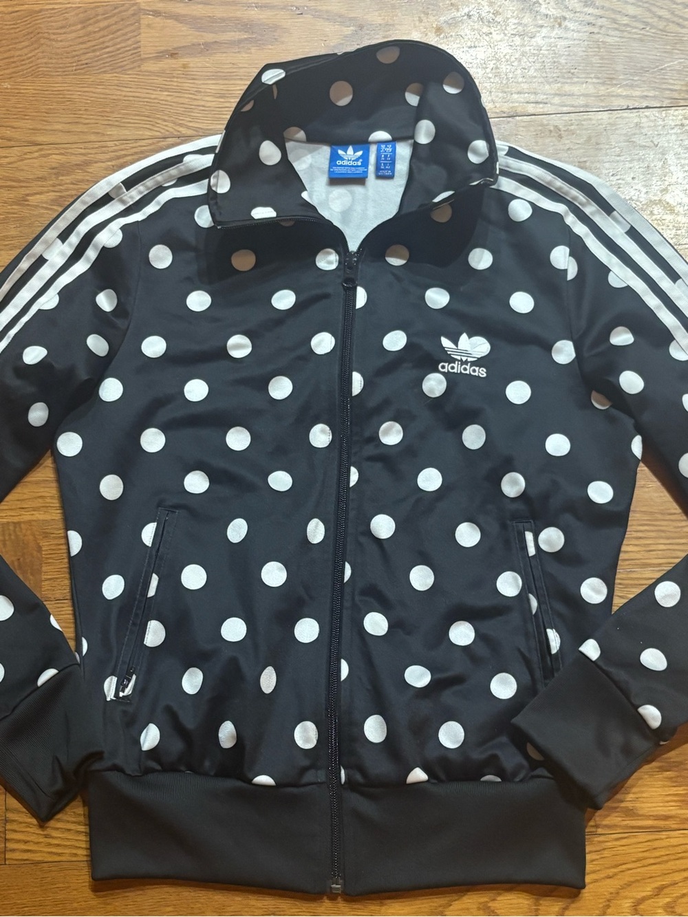 Adidas Women’s Black Polka Dot Zipper Jacket